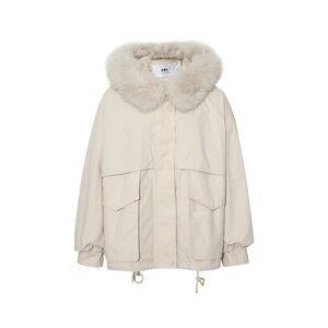 MEILLEUR MOMENT Rabbit Fur Short Parka Size Medium